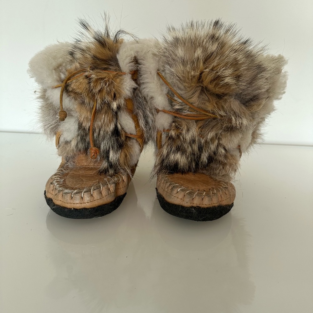 Real fur boots